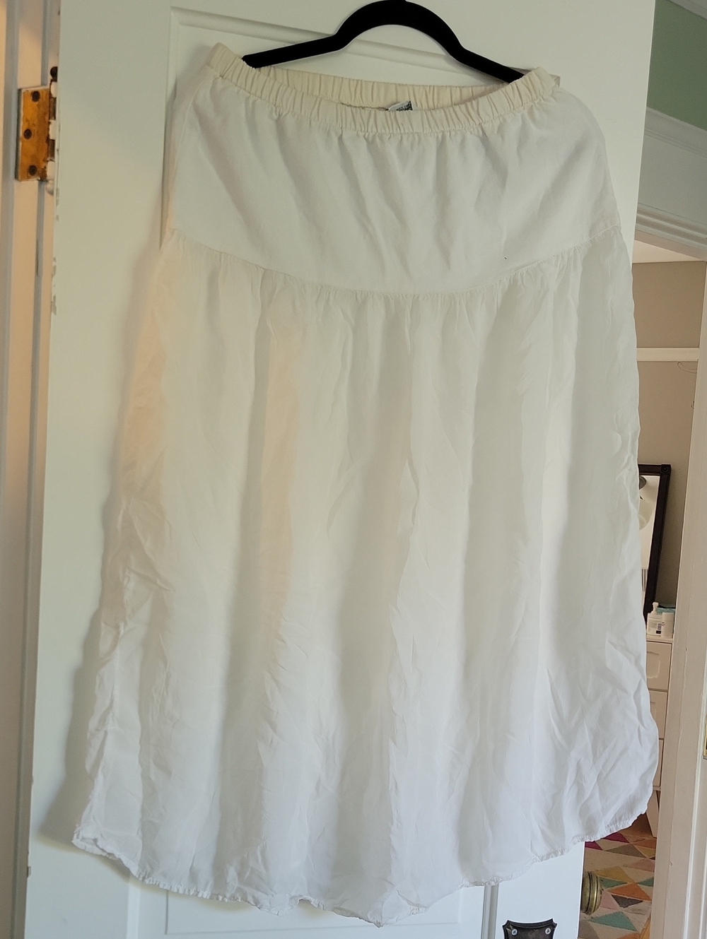 Johnny Was T- Shirt White Tiered Midi Maxi Sheer Skirt - M